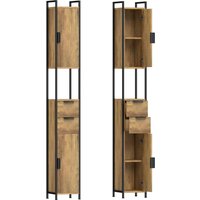 HOMCOM Freestanding Bathroom Cabinet, Tall Bathroom Storage Cabinet with Drawers and Shelves, Linen Storage, Brown