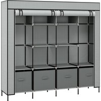 HOMCOM HOMCOM Stoffschrank Kleiderschrank mit Kleiderstange 10 Fächer 4 Schubladen Garderobe Vlies-Optik dunkelgrau für Schlafzimmer & Flur Aosom.de