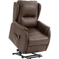 HOMCOM Power Lift Recliner Chair, Dual Motor Electric Lift Chair for Elderly with Remote Control, Brown | Aosom Ireland