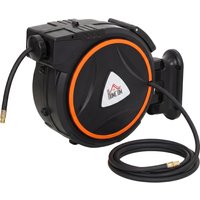HOMCOM Auto Rewind Hose Reel, Retractable Air Hose Reel 20 m + 2 m, 150 Bar with 1/4" BSPT Connector, Black