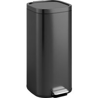HOMCOM Poubelle de cuisine 30 L à pédale avec couvercle, fonction fermeture douce et maintien o