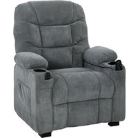 HOMCOM Recliner Armchair with Vibration Massage, Heat, Whisper-Quiet Motor, Memory Function, Power Reclining Chair, Dark Grey