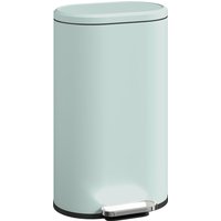 HOMCOM Poubelle de cuisine 30 L à pédale avec couvercle à fermeture douce, pédale en métal, ver