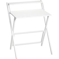 HOMCOM 70 cm Folding Computer Desk with Monitor Shelf - White