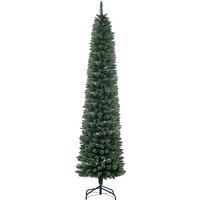 HOMCOM 7.5FT Artificial Christmas Tree Snow Dipped Xmas Pencil Tree Holiday Home Indoor Decoration with Foldable Black Stand, Green | Aosom Ireland