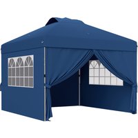 Outsunny Tonnelle barnum pop-up pliante 3 x 3 hauteur réglable parois latérales aérations fenêt