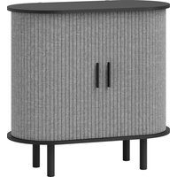 HOMCOM Buffet Wohnzimmer, ovales Aufbewahrungsmöbel mit 2 Schiebetüren und 2 Fächern, moderner Stil, Buffet für Esszimmer und Küche, 80 x 40 x 78 cm, grau Aosom