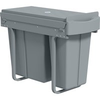 HOMCOM Poubelle cuisine coulissante 30L avec 2 compartiments, poubelle sous évier avec couvercl
