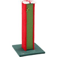 Cat Scratching Post Indoor Cats 81cm Tall Cat Scratcher Sisal Rope Hanging Bell Toy Stable Base Green &
