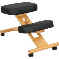 HOMCOM Kniestuhl Ergonomischer Kniehocker mit Rollen, Holzgestell Sitzhocker Bürohocker Gesundheitsstuhl zur Verbesserung der Nackenschmerzen für Zuhause und Büro Aosom