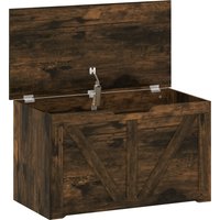 Home Storage Box Safety Hinge Rustic Wood Effect