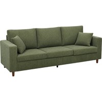 HOMCOM 3 Seater Sofa with Wide Seat, Corduroy Fabric Couch with Deep Seat, Spring Cushion, Green