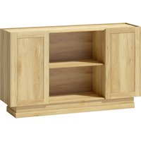 HOMCOM Sideboard Buffet Cabinet, 133 cm Storage Cabinet with 2 Open Shelves, 2 Cupboards and Soft Close Doors, Natural