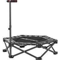 42" Foldable Mini Trampoline One Step Fold & Open Rebounder Trampoline 3 Level Adjustable Handle