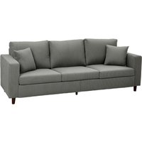 3 Seater Sofa Wide Seat Corduroy Fabric Couch Deep Seat Spring Cushion Light Grey