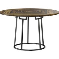 Dining Table Space Saving Kitchen Table Spliced Tabletop Conical Metal Base 120 cm Round Rustic