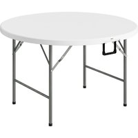 Outsunny Table ronde de jardin pliante Ø122 cm peut accueillir 6 personnes pour évènement, stru