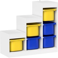 AIYAPLAY Spielzeugaufbewahrung mit 6 herausnehmbaren Boxen, 3 Ebenen, leichtes Aufräumen, für 3-8 Jahre, mehrfarbig Aosom