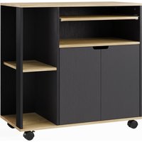 HOMCOM Chariot de cuisine roulant avec rangement, armoire, étagères réglables, pour cuisine, sa