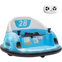AIYAPLAY Autoscooter, Rotação 360°, Velocidade 2 km/h, Cinto de segurança, Luzes LED, Música e Buzina, Azul Aosom Portugal