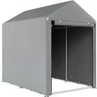Outsunny Abri de Jardin Imperméable avec 2 Compartiments, Porte Enroulable à Fermeture Éclair,