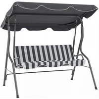 Outsunny Balancelle de Jardin 3 Places Toit imperméabilisé Inclinaison réglable Coussins Assise