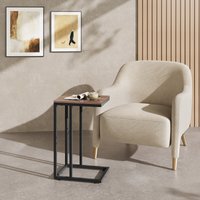 WLIVE C Shaped Side Table Built Solid Metal Frame Open Storage Design Slim Structure Perfect Small Spaces Ideal Living Room Bedroom