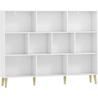 10 Cube Bookcase 3 Tier Book Shelf Solid Wood Legs 140 cm Modern Bookshelf Anti Tip Kit Bedroom