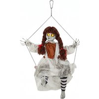 80 cm Halloween Animated Hanging Creepy on Swing Decoration Kicking Legs Sound Touch Activated