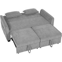 2 Seater Sofa Bed 4 Shaped Convertible Pull Out Sleeper Sofa Adjustable Backrest Side Pockets