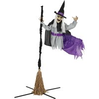 200cm Life Animated Flying Witch Halloween Decorations Outdoor Indoor Scary Halloween Animatronics Decor