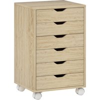 Aosom Deal Enjoy 24% Off HOMCOM 6Drawer Mobile Filing Cabinet in Oak