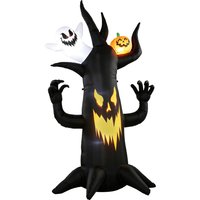 Outsunny 8 FT Halloween Inflatable Spooky Tree, Blow Up Decoration with Ghost and Pumpkin for Garden Indoor Outdoor Decor | Aosom Ireland