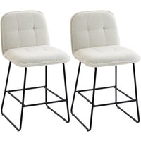 HOMCOM Lot de 2 Tabourets de Bar, Chaises de Bar Rembourrées en Tissu Bouclette, Extra-Large As