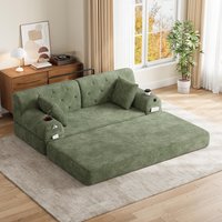 Cozy Sleeper Sofa High Density Foam Soft Corduroy Convertible Couch Living Rooms Small Spaces x 80W x cm Aosom UK