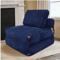 3 1 Convertible Corduroy Floor Sofa Bed Side Pockets Oversized Chaise Lounge Bedrooms x 86W x cm UK