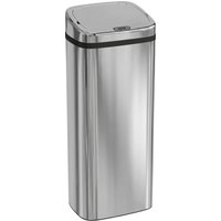 HOMCOM Poubelle à capteur de mouvement ouverture automatique 1 bac de 50 L en acier inoxydable
