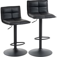 HOMCOM Lot de 2 tabourets de bar, chaises de bar réglable en hauteur avec assise pivotant en PU