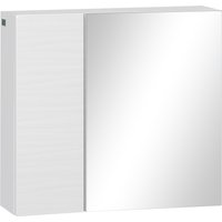 kleankin Spiegelschrank, Badezimmerschrank mit Verstellbaren Einlegeböden, Badschrank mit Doppeltür, Wandschrank fürs Bad, Weiß, 48 x 15 x 45 cm Aosom
