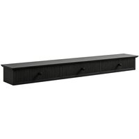 HOMCOM Shelf Wall-Mounted Storage Shelf Shelving Unit MDF 93 x 15 x 10 cm Entryway Kitchen Living Room, Black