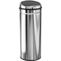 HOMCOM Poubelle à capteur de mouvement ouverture automatique 50 L en acier inoxydable noir et a