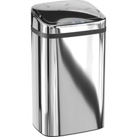 HOMCOM Poubelle à capteur de mouvement ouverture automatique 1 bac de 30 L en acier inoxydable