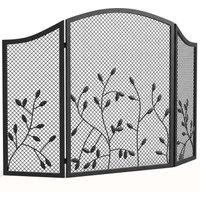 HOMCOM Protetor de Faíscas para Lareira Dobrável de 3 Painéis em Metal Pintado, Pronto para Uso, 122x1x75 cm, Preto Aosom Portugal