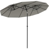 Outsunny Parasol de jardin double grande taille ouverture fermeture manivelle acier polyester 2
