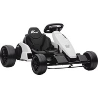 AIYAPLAY Kart Elétrico 24 V para Crianças Até 18 Km/h Gokart com Função Drift, Drift-Kart com 2 Motores Assento Ajustável Branco Aosom Portugal