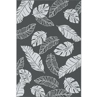 Outsunny Outdoor-Teppich wetterfester Kunststoffteppich 182x274cm doppelseitiges Design für Balkon Terrasse Grau Weiß Aosom.de