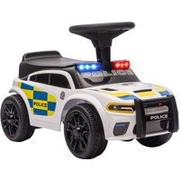 AIYAPLAY Carrinho de Empurrar Infantil Polícia com Música, Luz, Proteção Anti-Tombamento & Compartimento sob o Assento 18-36 Meses Branco Aosom Port