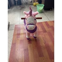 Ride on Horse Pedal Ride On Walking Horse Toy Rotatable Head Neighing Sound