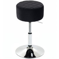 HOMCOM Bar Stool Adjustable Swivel Chair Velvet-feel seat 1 Piece, Black
