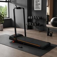 Folding Treadmill with Adjustable Incline, LED Display & Remote Control, Space-Saving Treadmill for Rooms, 121L x 54.5W x 9.5H cm, Black Aosom UK